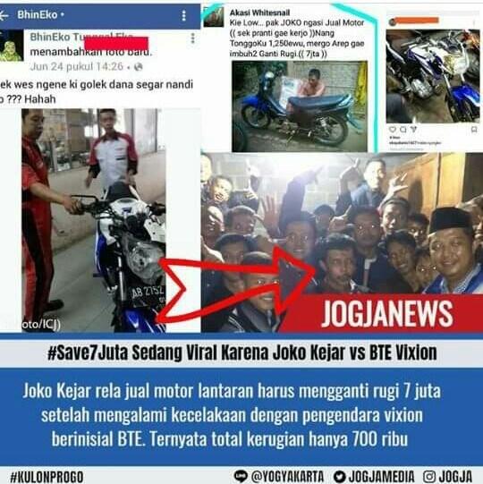 Ditabrak Bebek, Rider Vixion Minta Ganti Rugi 7Juta Buat Ganti Motor Suzuki GSX R150