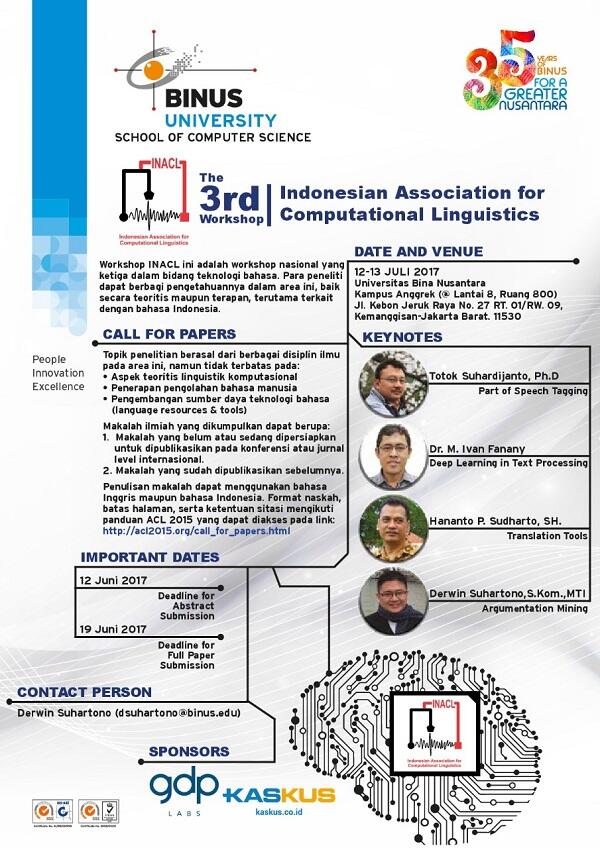 KASKUS &amp; GDP Labs Dukung Komunitas INACL Majukan Komputasi Linguistik Indonesia