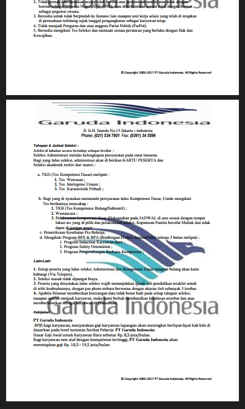 Contoh Surat Lamaran Kerja Garuda Indonesia - Bagi Contoh ...