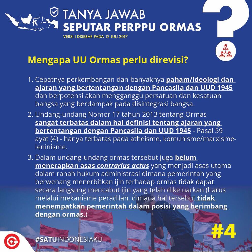 kamu perlu tahu tentang Perppu Nomor 2/2017 ttg perubahan UU Ormas! yuk dibaca