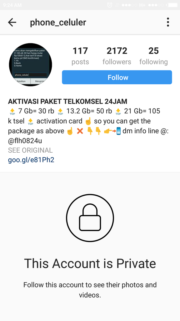 Penipuan di instagram dgn akun @phone_celuler