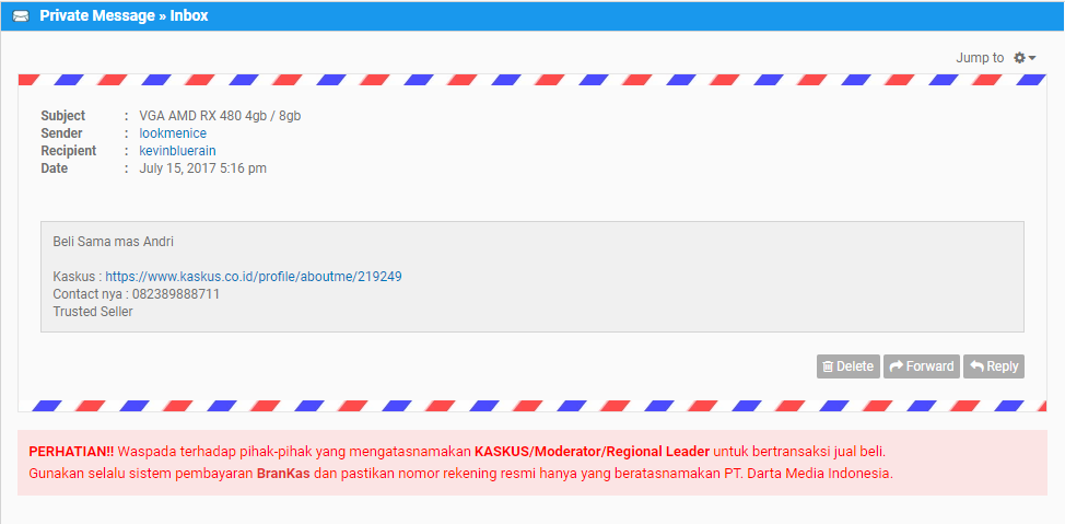 Sindikat Penipuan Mengatasnamakan Moderator Kaskus (WASPADA)