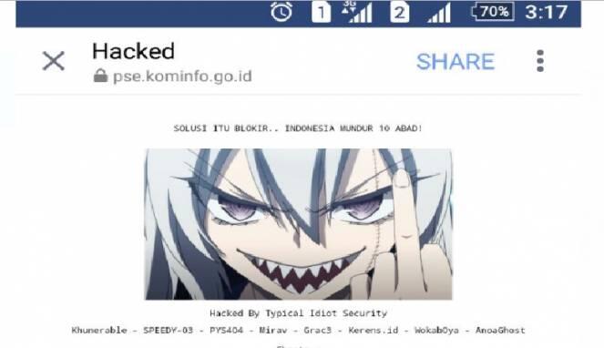 Blokir Telegram, Sub Situs Kominfo Diacak-acak Peretas