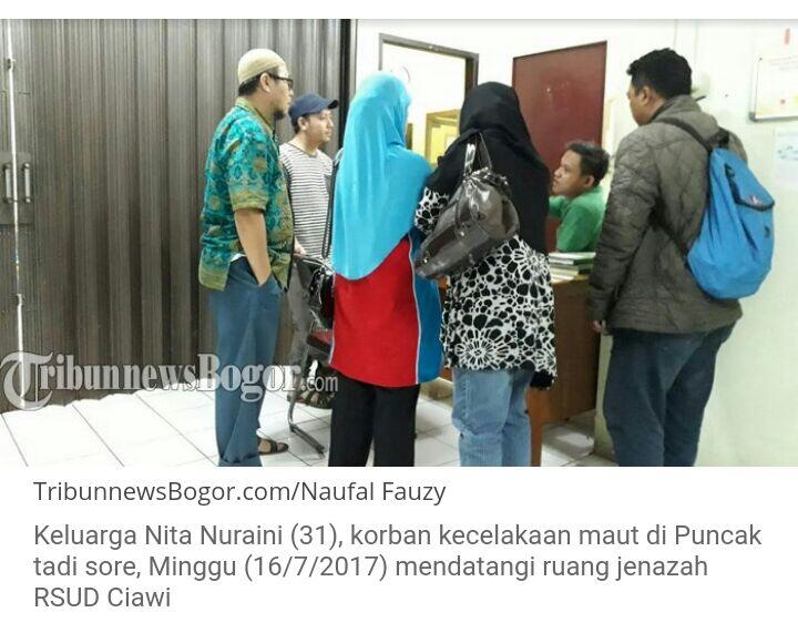 Guru Tewas Tertabrak Bus Pariwisata di Puncak
