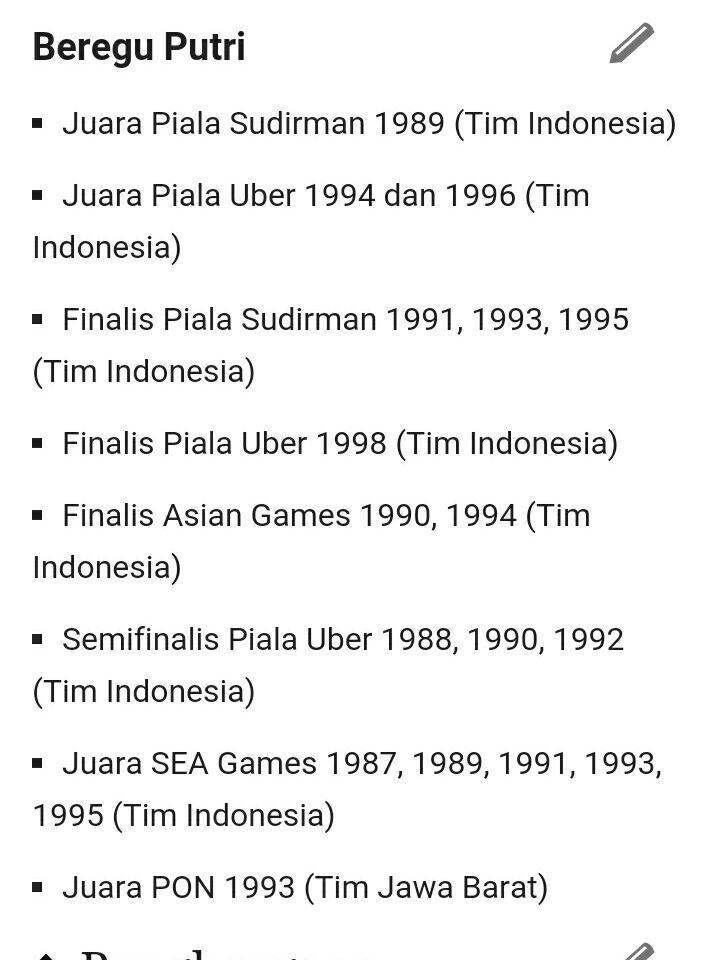 Atlet Indonesia Yang Kehebatannya Diakui Asia/Dunia