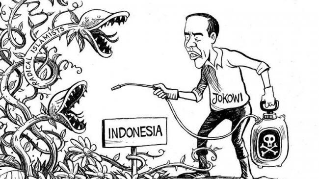 Karikatur New York Times, Perlihatkan Usaha Jokowi Melawan Kelompok Radikal