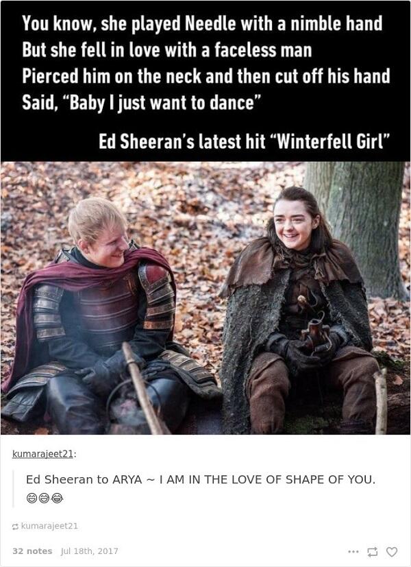 Deretan Meme Kocak Ed Sheeran Saat Jadi Cameo di GoT 