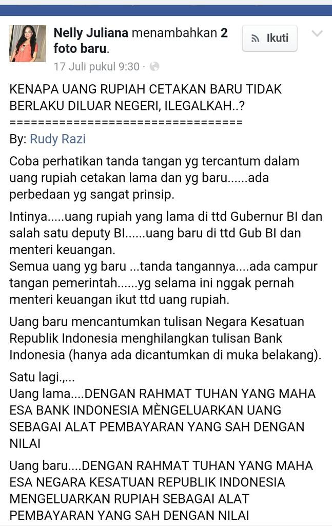 Rupiah Disebut Tak Laku di Luar Negeri, BI: Jangan Sebarkan Informasi Sesat!