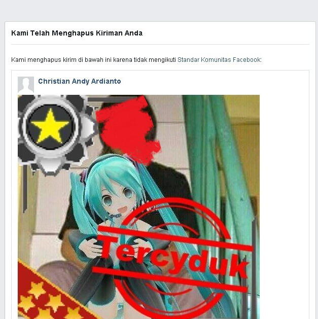 Kepada Facebook Indonesia, dihapusnya foto profile saya