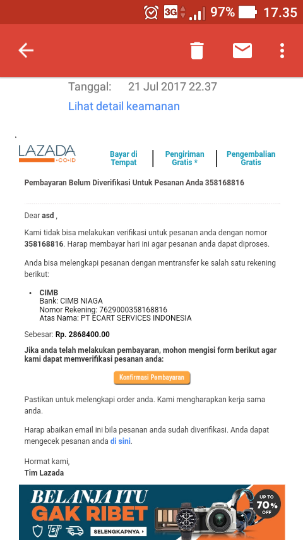 Belom Selesai Main Closed Aja (Lanjutan komplain notifikasi order lamadr Lazada)