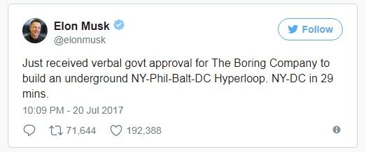 Elon Musk says he has ‘verbal’ okay to build multi-state underground Hyperloop