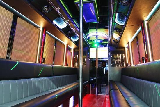 Interior Bus Party Royale VIP yang Disita Kemenhub