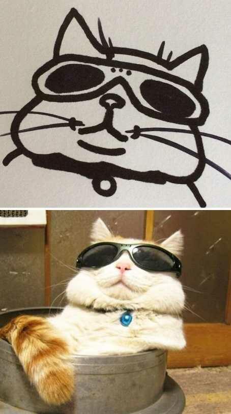 Bikin ngakak, begini jadinya jika anak-anak disuruh melukis kucing.