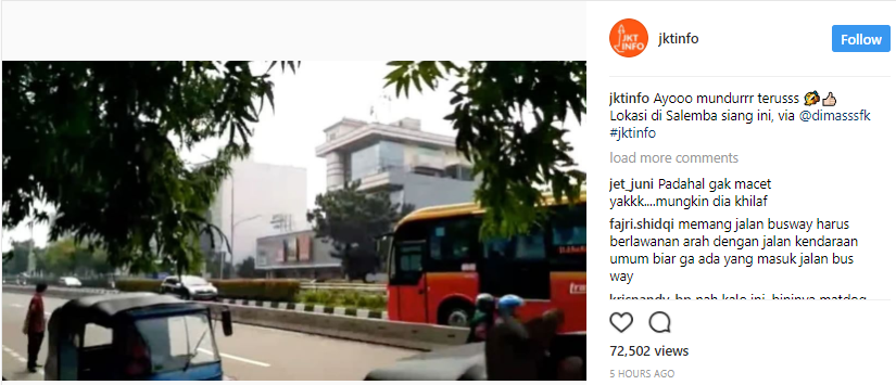 Viral! Video Pemobil Masuk Busway dan Dipaksa Mundur TransJakarta