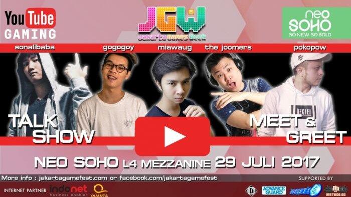 Lima YouTubers Gaming Populer Ini Bakal Hadir di Jakarta Games Week 2017