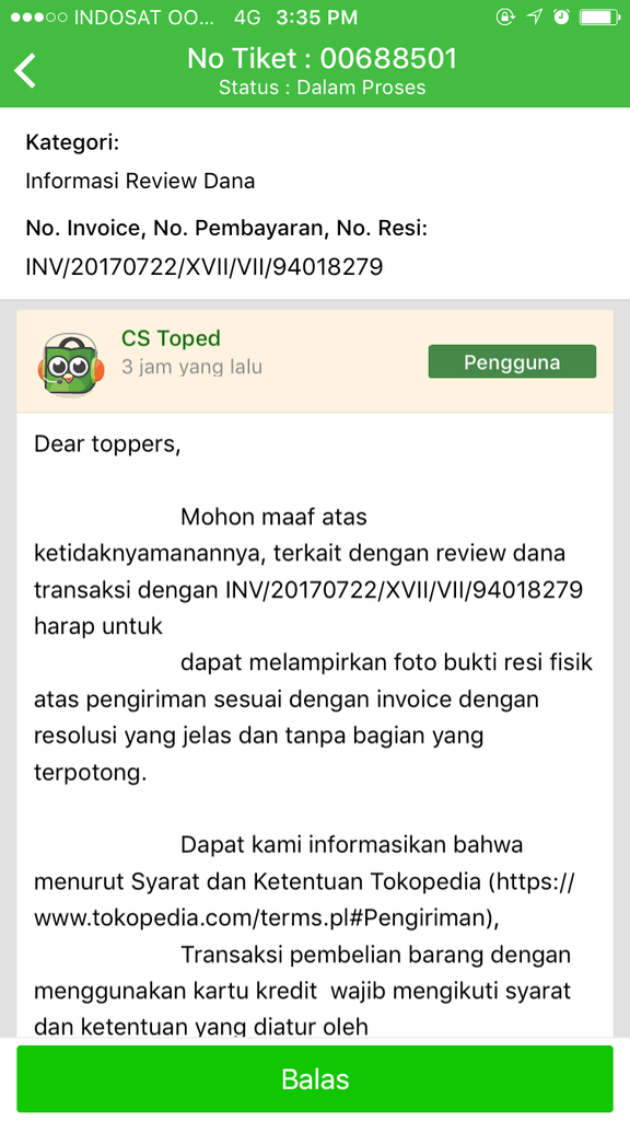 review transaksi 15 juta di tokopedia