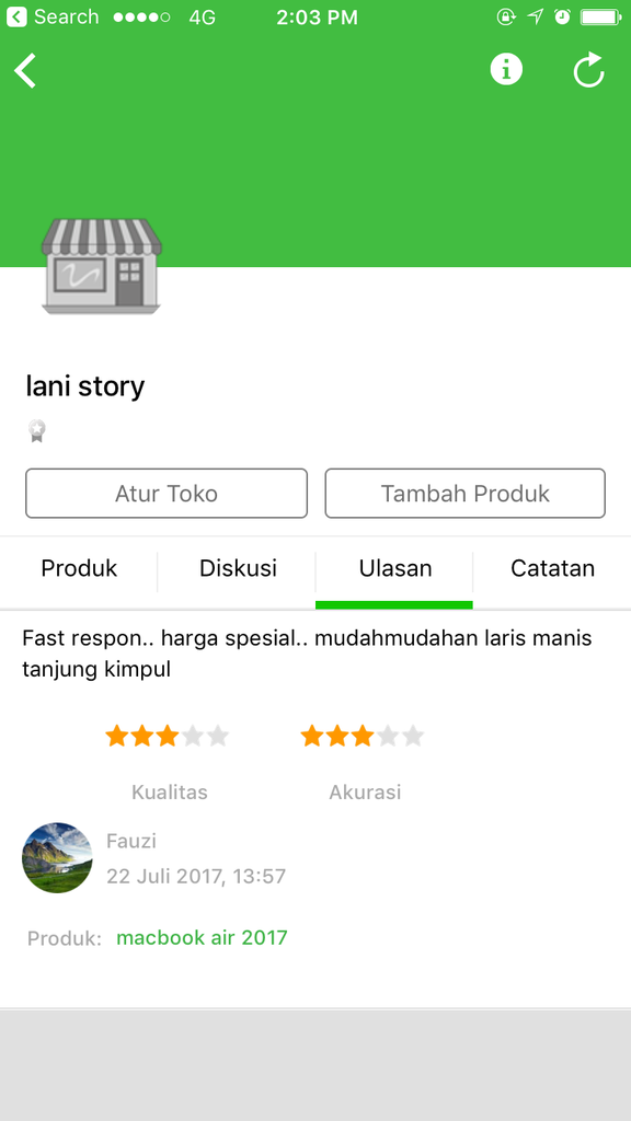review transaksi 15 juta di tokopedia