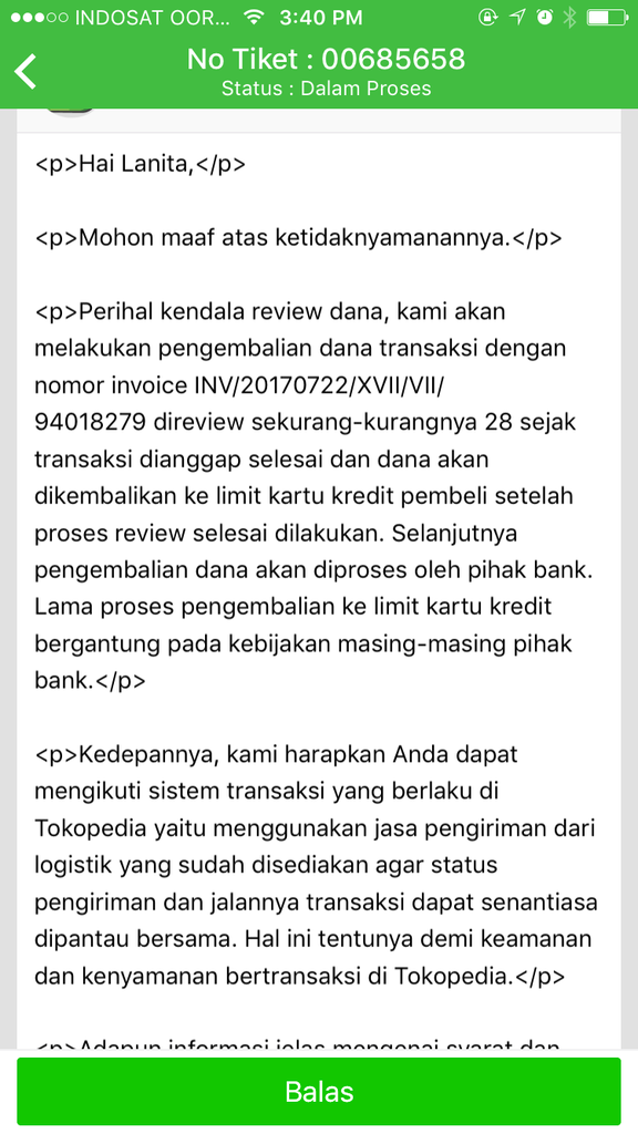 keluhan tokopedia