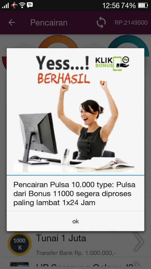 kaya raya dengan bermain aplikasi klik bonus
