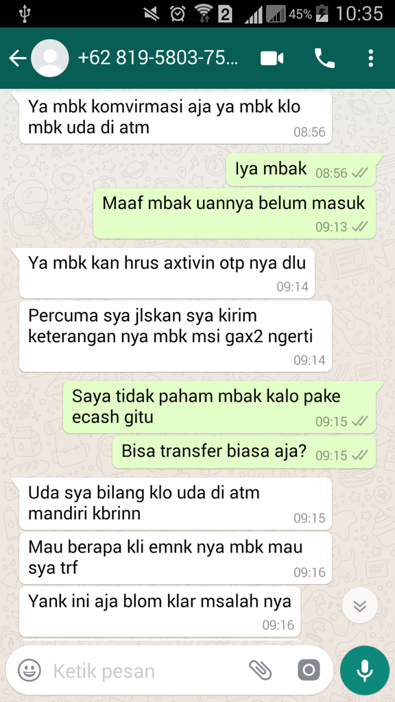 WASPADA! pengalaman hampir kena tipu via e-cash