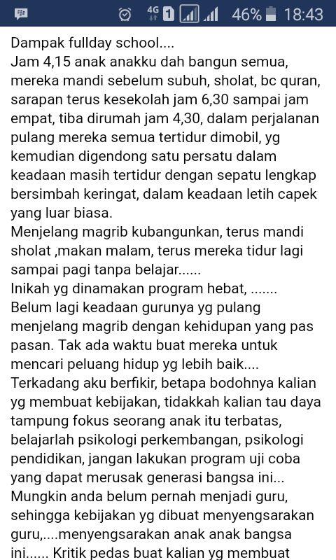 Kebijakan Fullday School Yang Mulai Diprotes