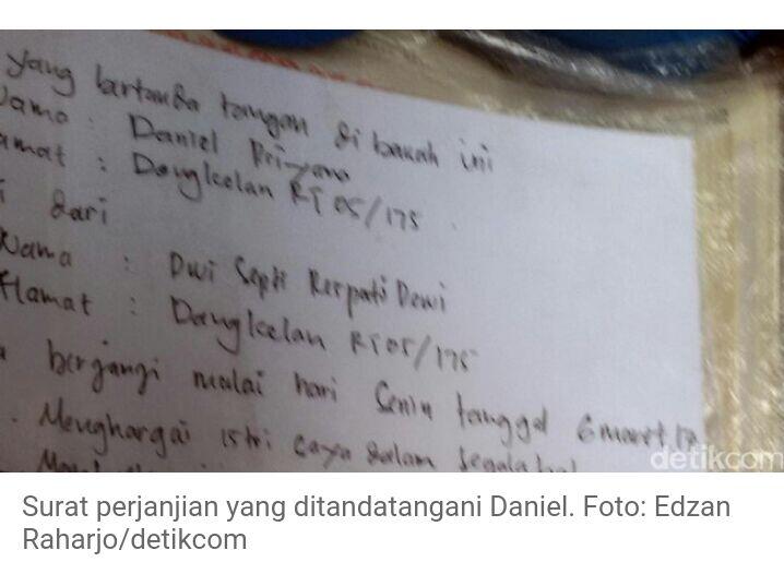 Begini Isi Surat Perjanjian Milik Daniel yang Gantung Diri di Sleman