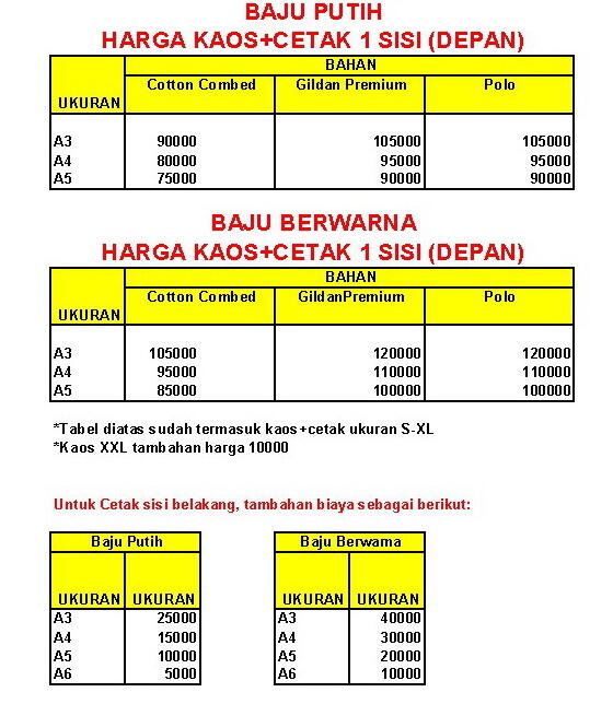 VOCASHOP - Jasa Cetak Kaos DTG (Kaos, Sweater, Topi)