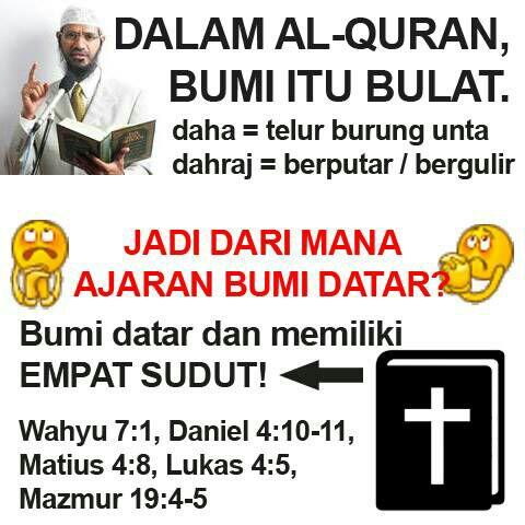 Bahkan Zakir Naik Saja Pernah Bantah Bumi Datar