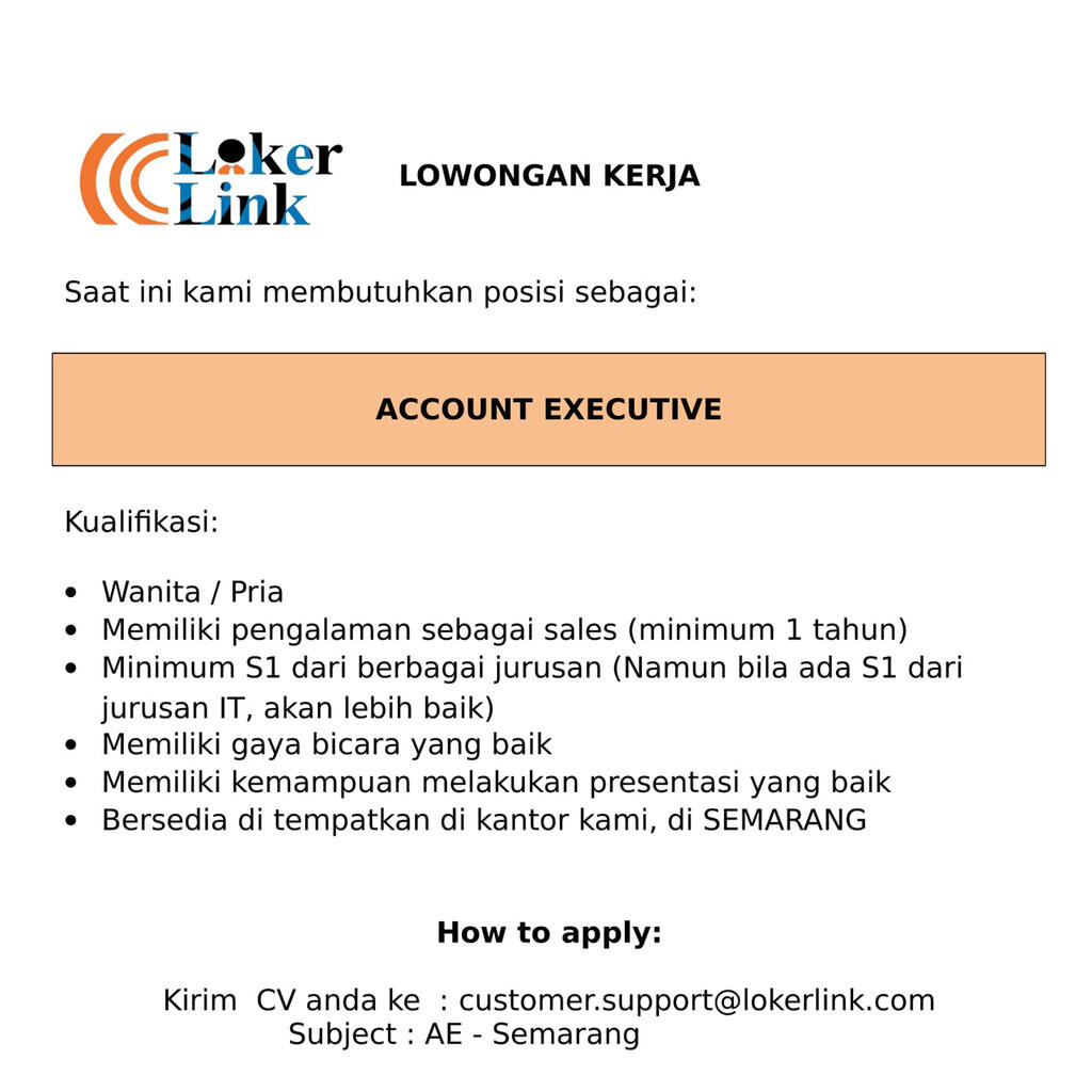 Lowongan Pekerjaan (More Info Visit WWW.LOKERLINK.COM)