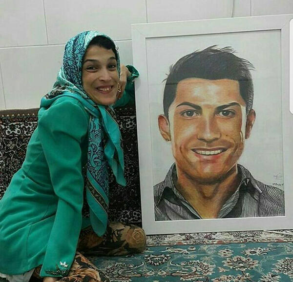 Fans Ronaldo Asal Iran Buat Lukisan Luar Biasa