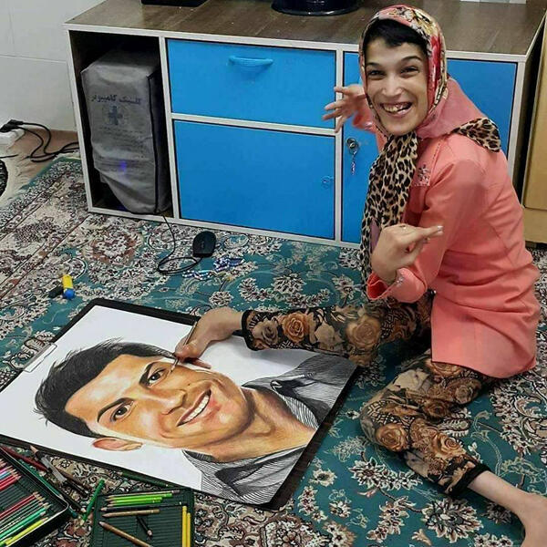 Fans Ronaldo Asal Iran Buat Lukisan Luar Biasa