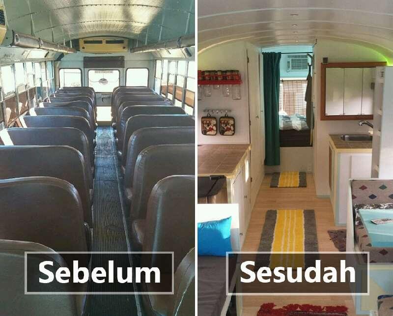 Keren!Ayah Dan Anak Sulap Bus Tua Jadi Rumah Mungil