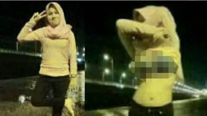 Viral, Gadis Jilbab Ini Pamer Payudara di Alun-alun Kota Paseban, Lihat Aksinya