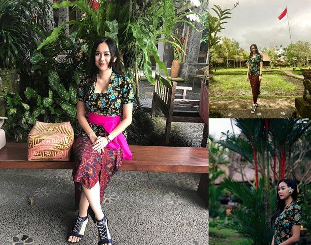 Pakai Baju Adat Bali, Aura Kasih Pede Pamer Belahan Dada
