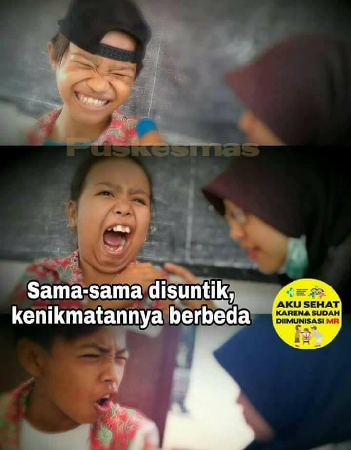 KOCAK GAN ll Ekspresi Siswa Saat Suntik Imunisasi Ini Bikin Ngakak