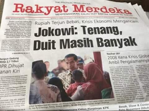 Ekonomi Jatuh Karena Jokowi Terlalu Percaya Diri
