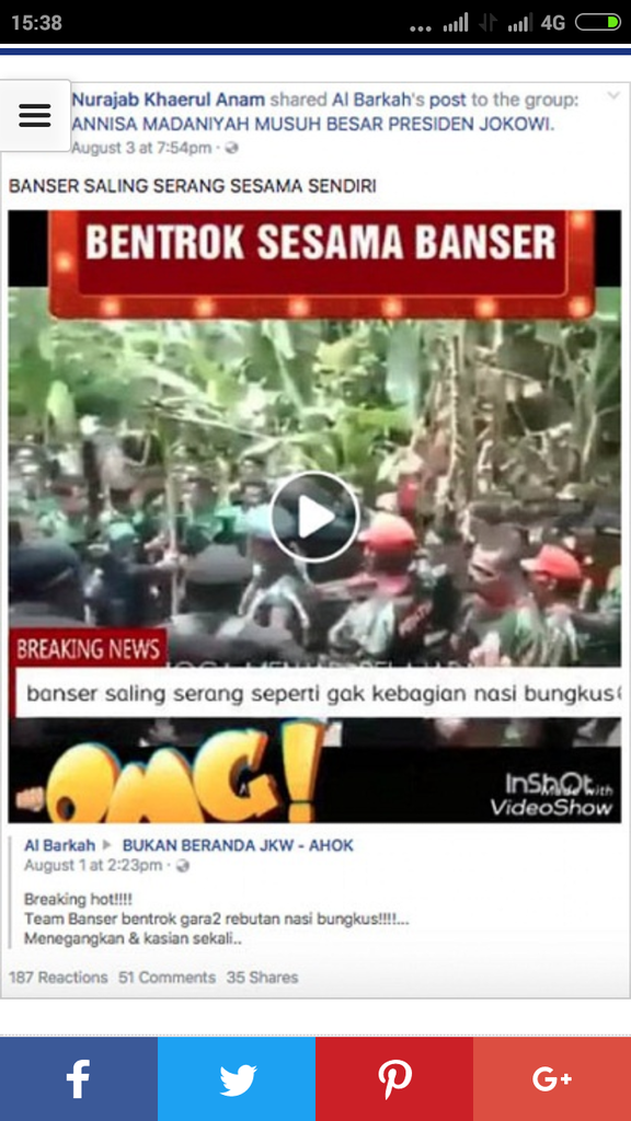 Video Banser Bentrok Gara-gara Rebutan Nasi Bungkus Jadi Viral, Begini Kronologinya
