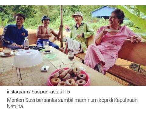Menteri Susi Ngopi Santai Bareng Warga di Natuna, Inilah yang Paling Sita Perhatian