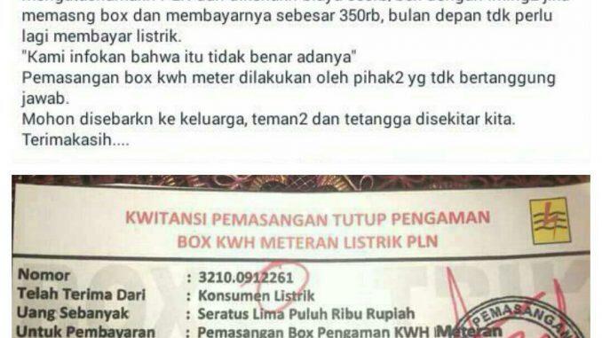 Hati-hati Penipuan Berkedok Oknum Petugas PLN Modus Serahkan Kwitansi