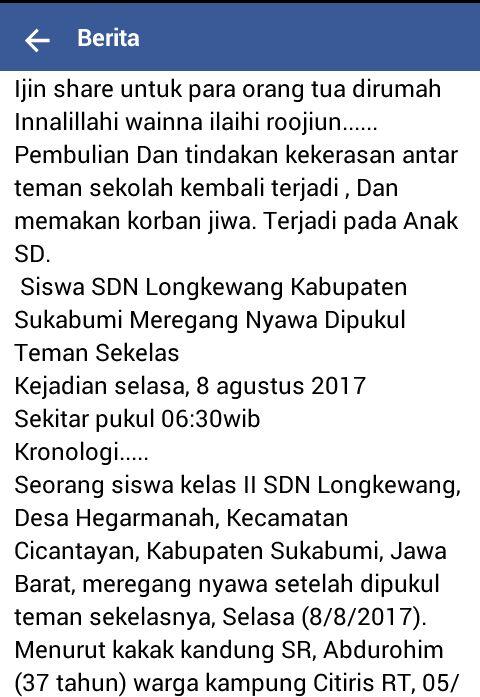 Lagi !! Kasus Kekerasan Dilingkungan Sekolah Ini Merenggutnya.