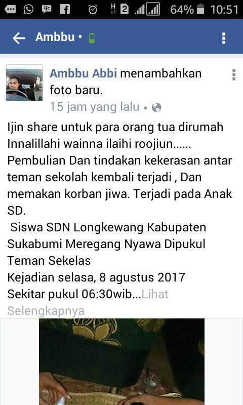 Lagi !! Kasus Kekerasan Dilingkungan Sekolah Ini Merenggutnya.