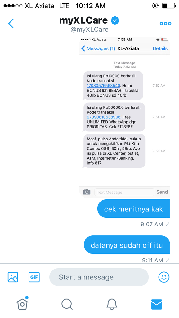 Pengguna XL Masuk