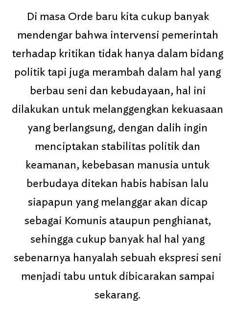 6 Pentas Seni Kebudayaan Yang Dilarang Di Masa Orba