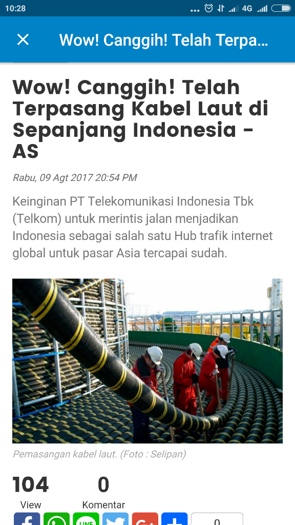 Begini Tantangan Gelar Kabel Laut Buat Internet