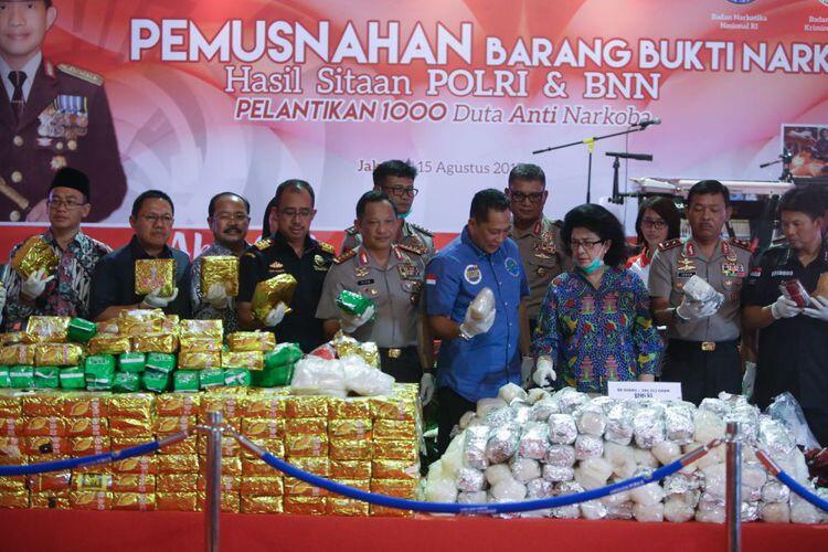 Polri-BNN Masuk Rekor Muri Usai Musnahkan Narkoba