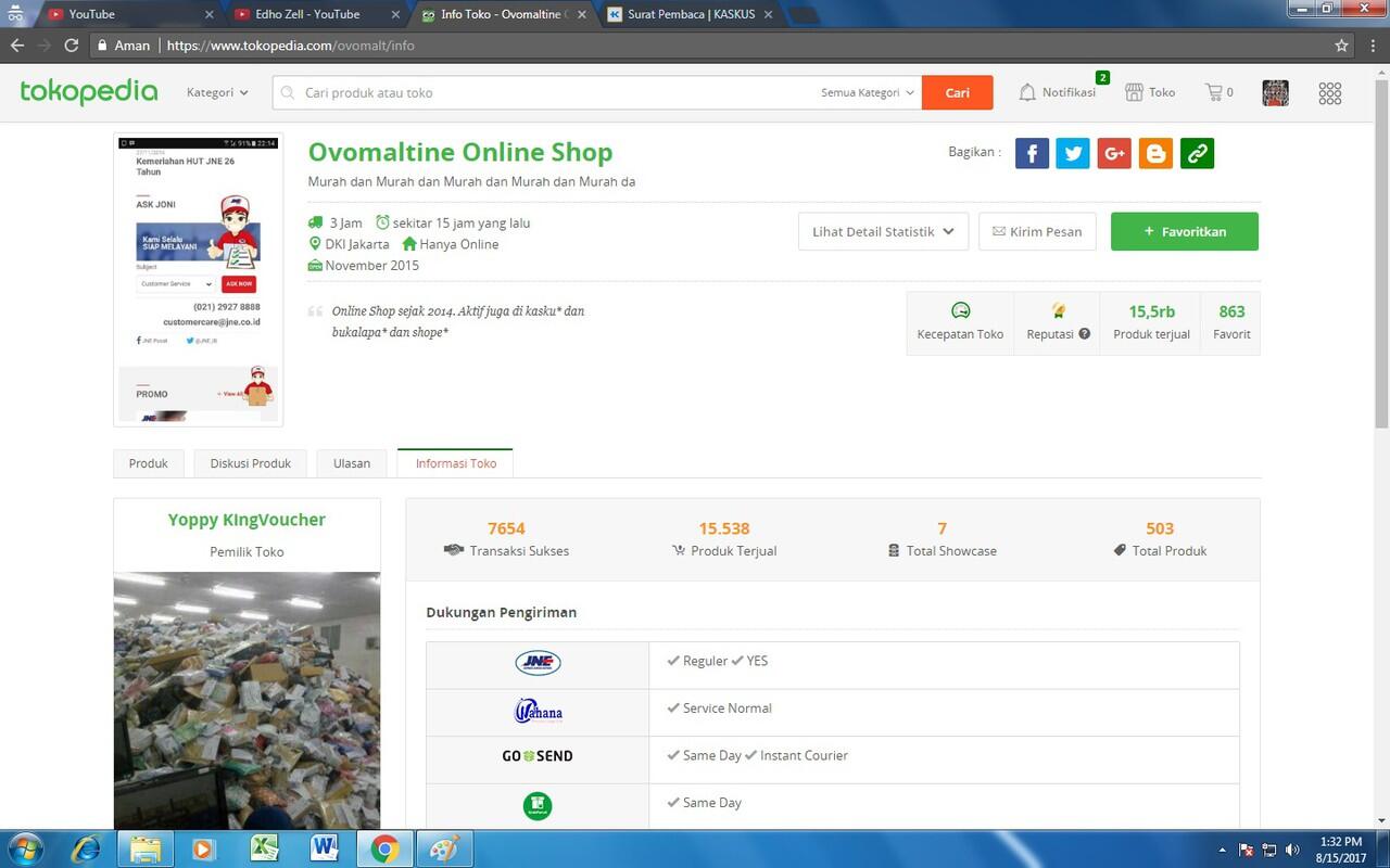 Ada Penjual 'Nge-GEMES-in' di Tokopedia bernama Ovomaltine Online Shop