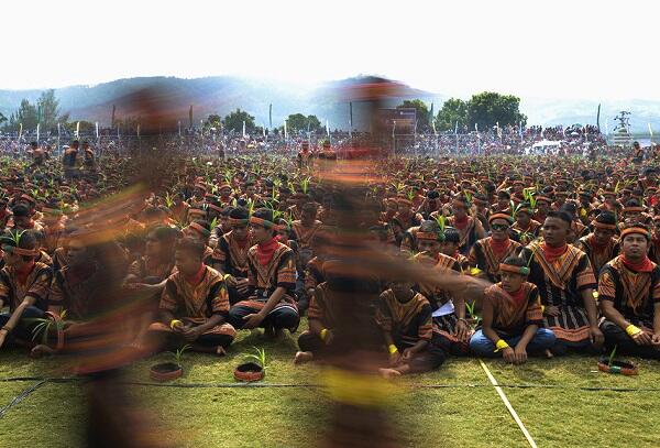 Indahnya Penampakan Ribuan Penari di Pagelaran Tari Saman Massal di Aceh