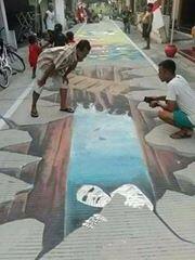 Di Daerah Ini Warganya Membuat Gambar 3D jelang HUT RI