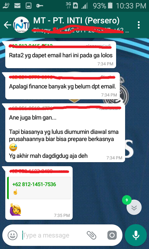 KICAUAN PARA PESERTA SELEKSI PROGRAM MANAGEMENT TRAINEE PT. INTI, PADA BAPER GAN SIST