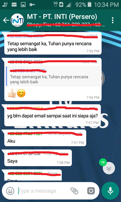 KICAUAN PARA PESERTA SELEKSI PROGRAM MANAGEMENT TRAINEE PT. INTI, PADA BAPER GAN SIST